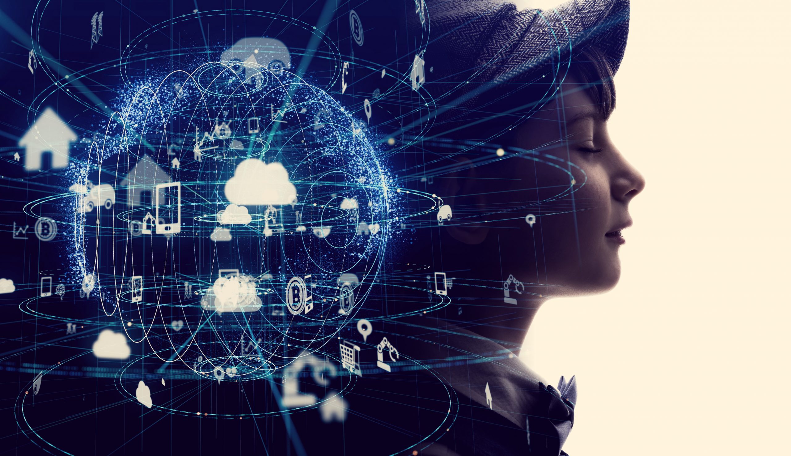 Futuristic internet communication concept.